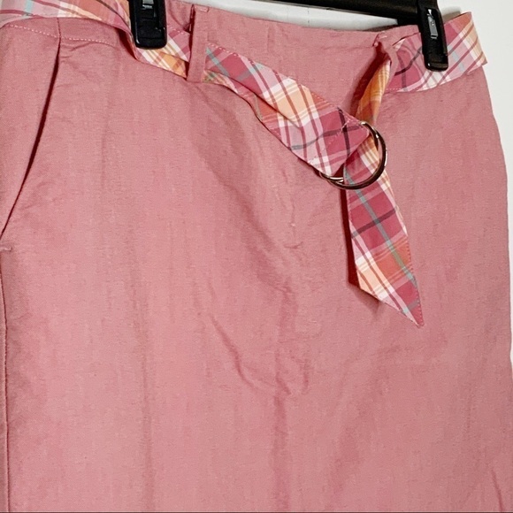 Ann TAYLOR coral colored mini skirt. Belted. 12p - Picture 3 of 5
